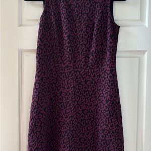 LOFT Purple Sheath Mini Dress Sleeveless Crew Neck
